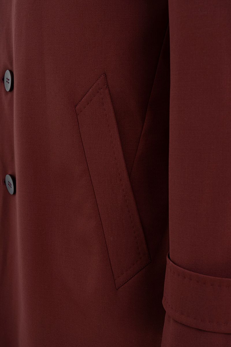 THEODORE Red Wool Overcoat, view 6 of 8