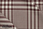 Rue Meynadier Burgundy Suit, close-up of the burgundy and cream check fabric