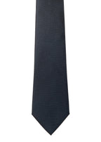 Amsterdam Silk Tie in midnight blue micro pattern, flat lay front view