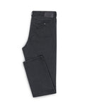 Grey Garment-Dyed Stretch Broken Twill Pants folded flat with back pocket showing