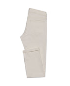 Off White Twill Stretch Jeans, folded flat lay showing the back pocket