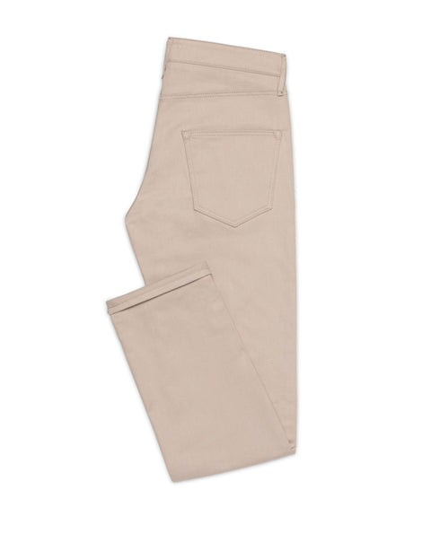 The Kichijoji Sand Cotton-Blend Jeans, folded flat lay showing the back pocket