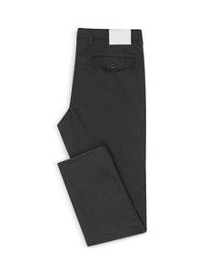 Black Twill Stretch Pants folded flat with back pocket showing