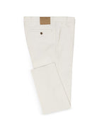Off White Moleskin Stretch Pants, folded flat lay on a plain background