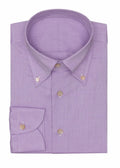 Lavender Stretch Shirt folded flat, showing collar, button placket and cuff