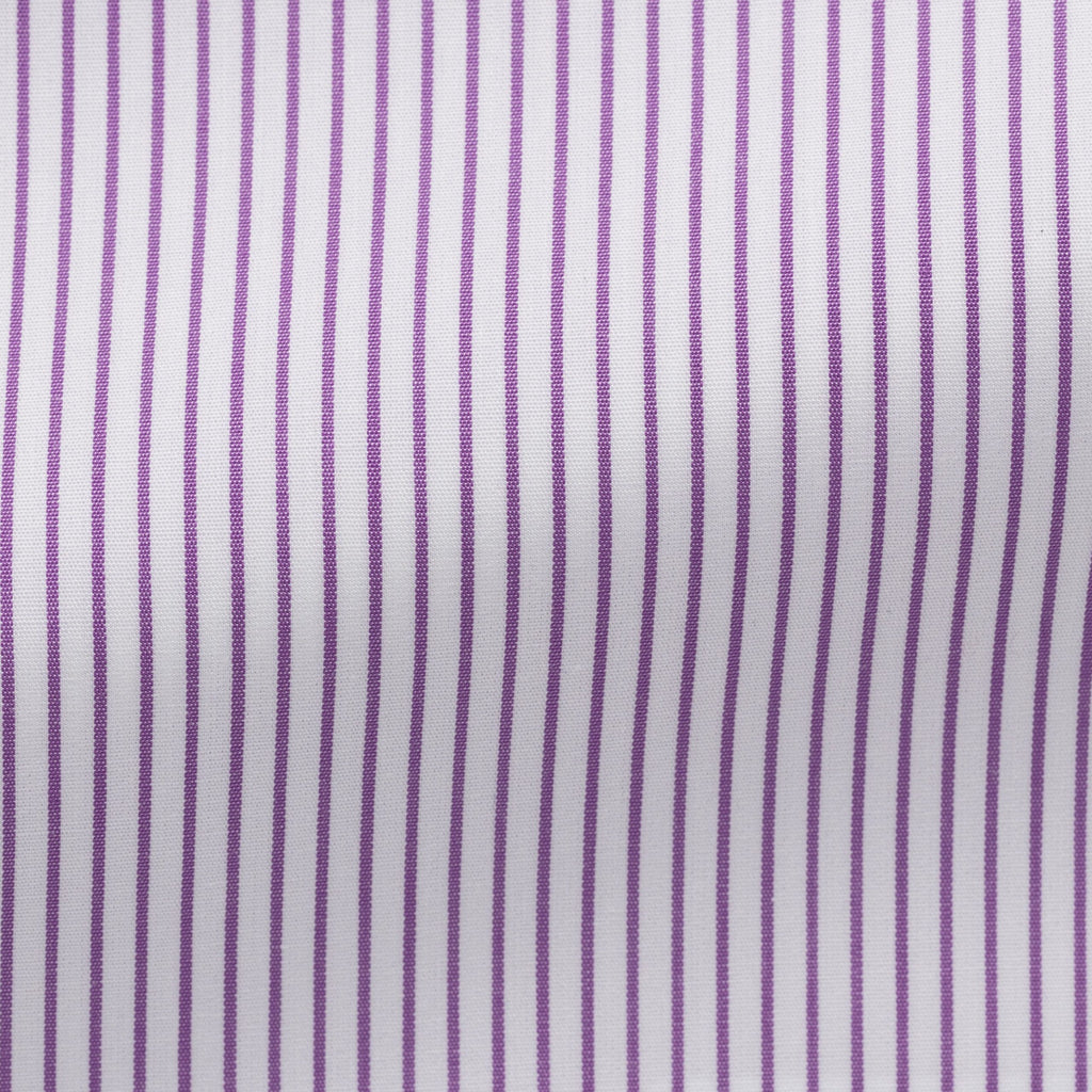 Lilac Pin Stripe Shirt fabric close-up showing the pinstripe weave