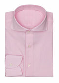 Pink Mini Check Shirt folded flat, showing the collar and cuff