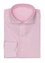 Pink Mini Check Shirt folded flat, showing the collar and cuff