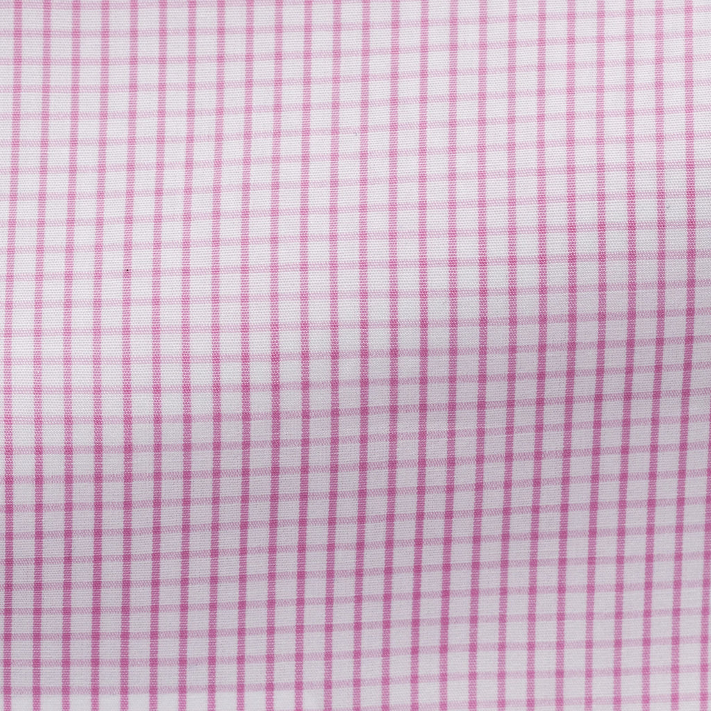 Pink Mini Check Shirt fabric close-up showing the check pattern