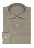 Mid Green Popover Shirt folded flat, showing the collar and placket