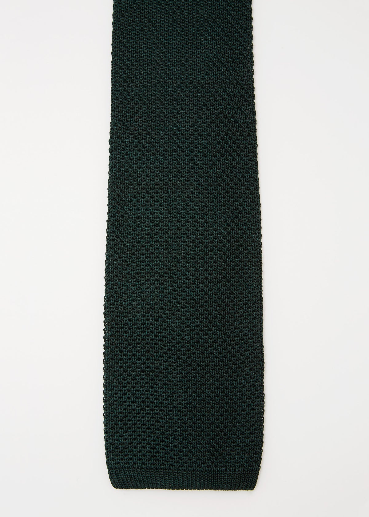 Paris Silk Knit Tie in the Forest colourway, straight flat lay on a plain background