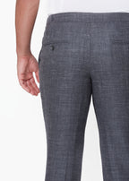 Fitzroy Charcoal Drawstring Pants, close-up back view showing the pocket