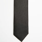 Dubai Tie Black Paisley Pattern in a flat lay, full length front view