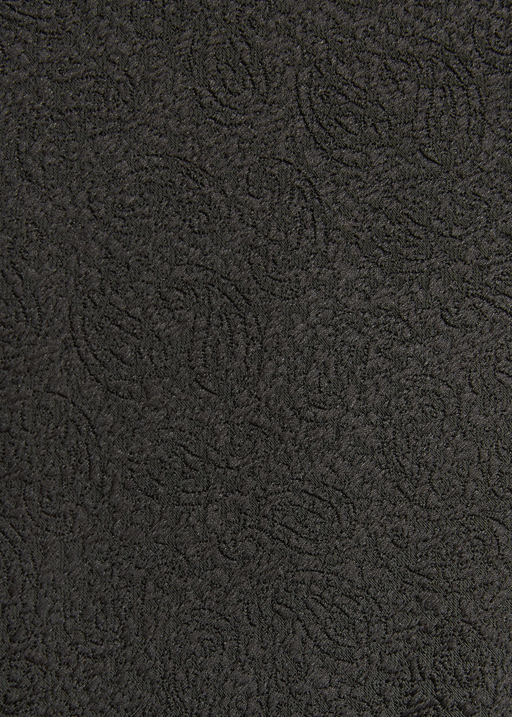 Dubai Tie Black Paisley Pattern, close-up of the tonal paisley weave