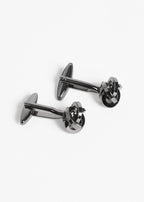 Gunmetal Twist Cufflinks shown overlapping at a close angle on a white background