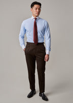 Sterling Banker's Shirt, full front view on a model with trousers and tie