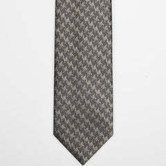 Moscow Tie Gunmetal Houndstooth in a flat lay, full length front view