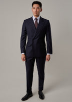 Greenwich Pinstripe Suit, full length front view standing straight with arms at sides