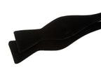 Black Velvet Bow Tie shown untied, laid flat in a draped shape