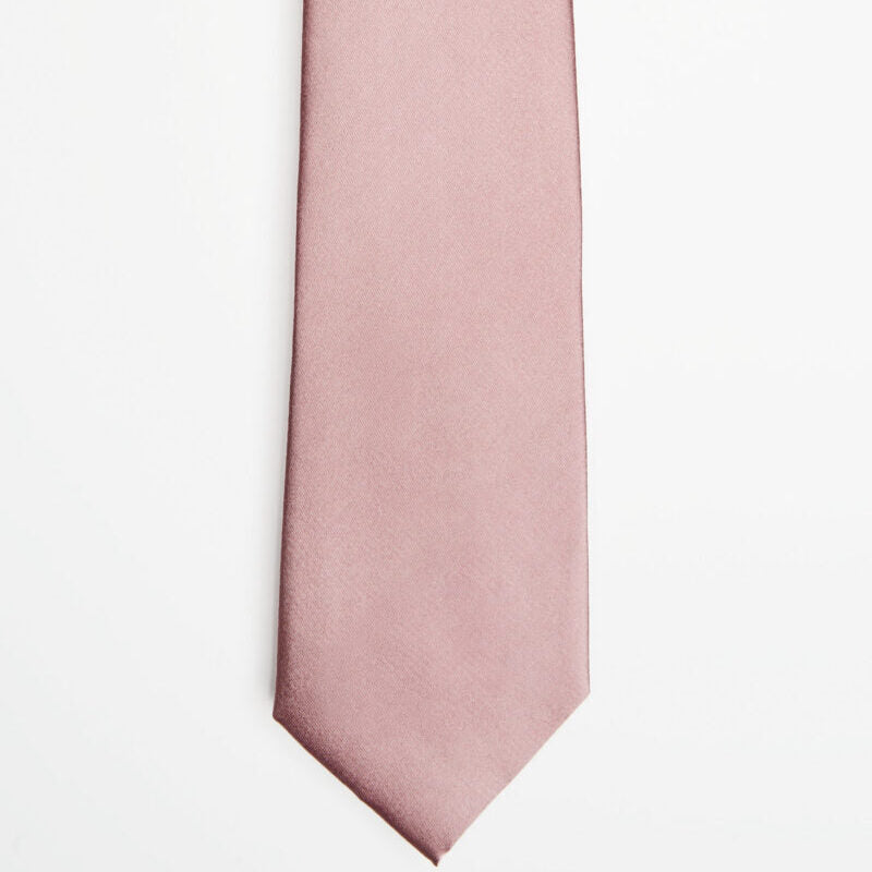 Vienna Tie in musk silk, full-length flat lay on a plain background