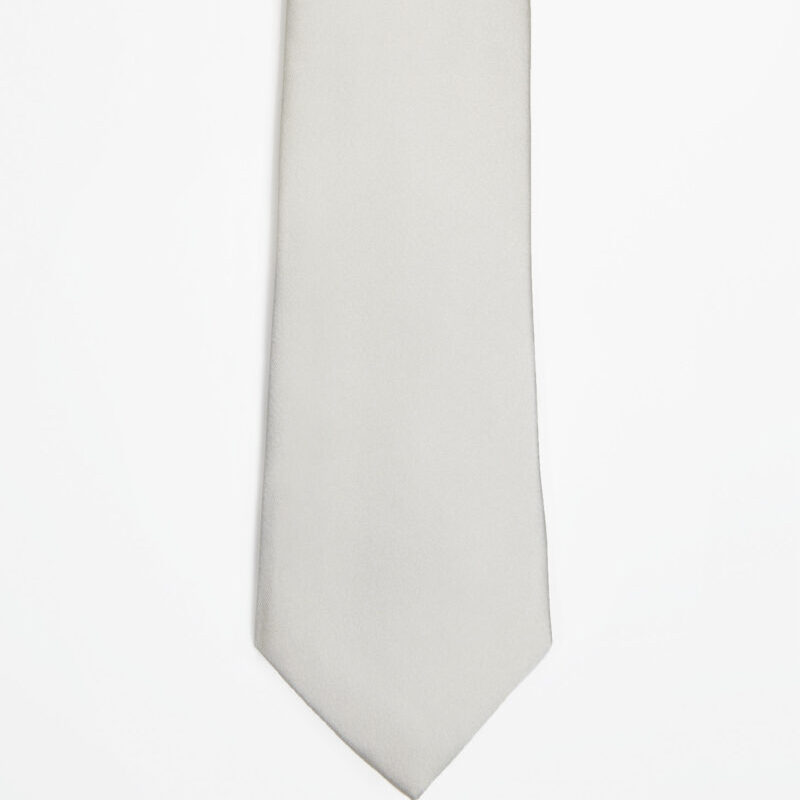 Vienna Off White Silk Tie in a flat lay, full length front view