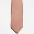 Vienna Peach Silk Tie in a flat lay, full length front view