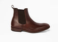 Painted calf Chelsea boot in brown leather, single side profile view