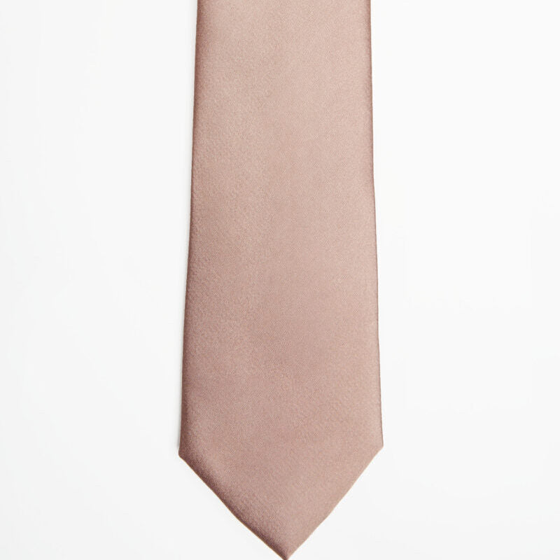 Vienna Blush Silk Tie in a flat lay, full length front view