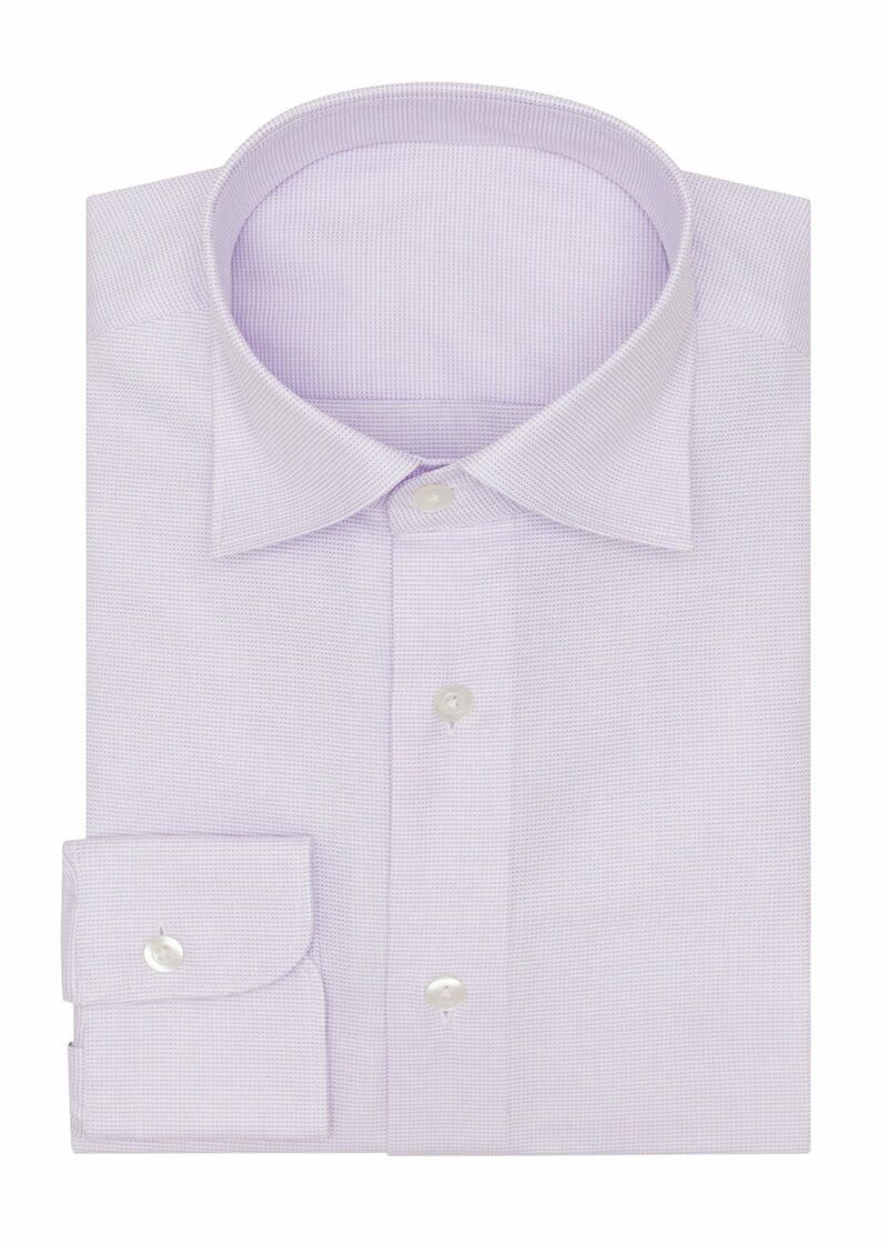 Royal Oxford lilac shirt, folded flat on a plain background