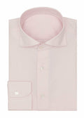 Oxford Pale Pink Shirt folded flat lay showing collar, placket and cuff