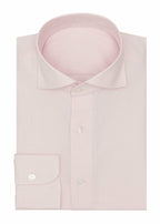 Oxford Pale Pink Shirt folded flat lay showing collar, placket and cuff