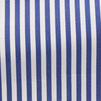 Close-up of the Stripe Dark Blue Shirt fabric weave and texture