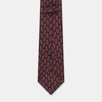 Taipei Tie in a burgundy paisley print, flat lay showing the fold near the neck