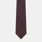 Boston Tie in a navy floral medallion print, laid flat in full length