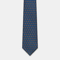 Oslo Tie in a blue floral medallion print, laid flat in full length