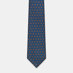 Oslo Tie in a blue floral medallion print, laid flat in full length
