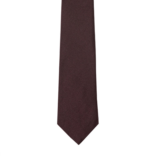 Brussels Tie in solid burgundy, laid flat showing the full length