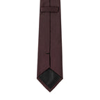 Brussels Tie in solid burgundy, hanging with keeper loop and tip visible