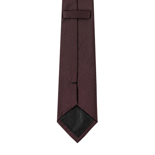 Brussels Tie in solid burgundy, hanging with keeper loop and tip visible
