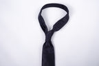 Berlin Tie - Black Micro Dot, THEODORE silk tie, tied knot front view