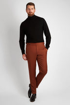 Irish Coffee Turtleneck Black worn by a model, full-length front view