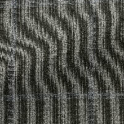 Grey S130 Wool With Subtle Blue Windowpane