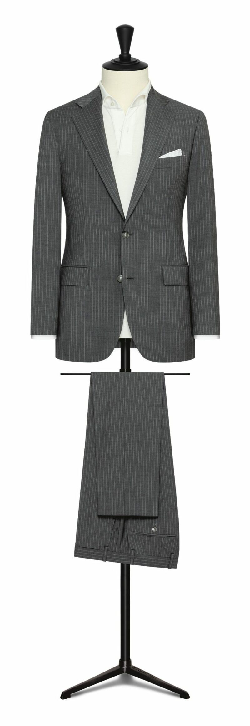 D.Grey S100 Wool With Chalk Stripe
