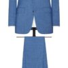 Cobalt Blue Stretch Wool-Linen Blend