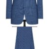Blue-Black MÃ©lange S130 Wool Micro-Houndstooth