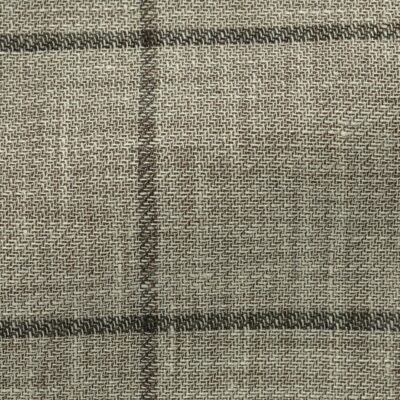 Oatmeal Linen-Wool With Chocolate Windowpane Jacket