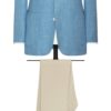 Sky Blue Wool-Silk-Linen Jacket