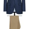 D.Blue Stretch Wool-Silk-Linen Jacket