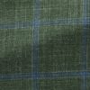 Jade Green Wool-Silk-Linen With Blue Windowpane Jacket